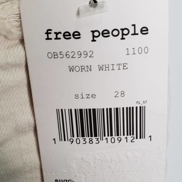 New Free People Womens 24 Worn White Raw Hem Cut Off Shorts - Picture 4 of 5